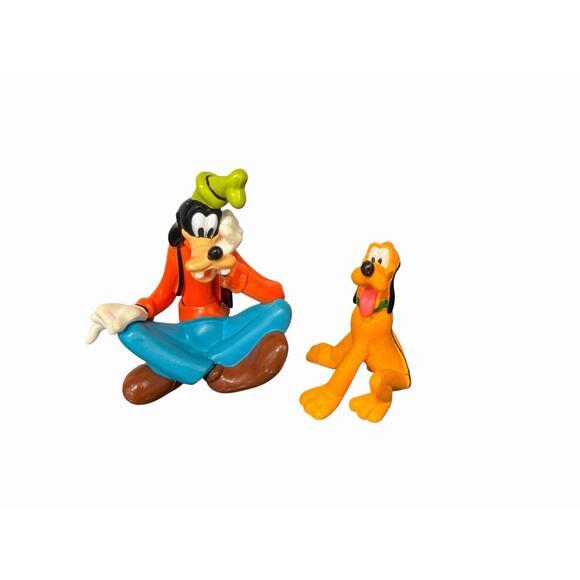 Disney Other - Disney’s Mickey Mouse Goofy Sitting Thinking & Pluto 3” Toy Figures